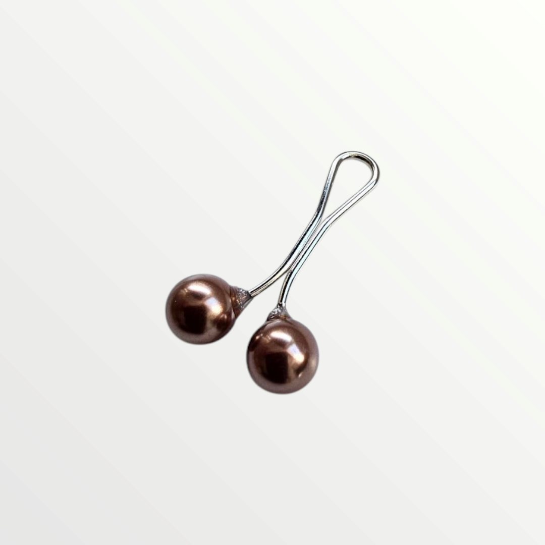 Hijab parel clip (bruin)