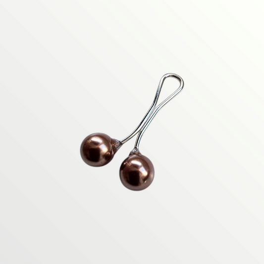 Hijab-Perlenclip (braun)