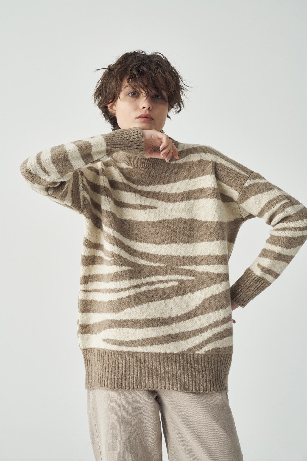 Zebra sweater (Brown)